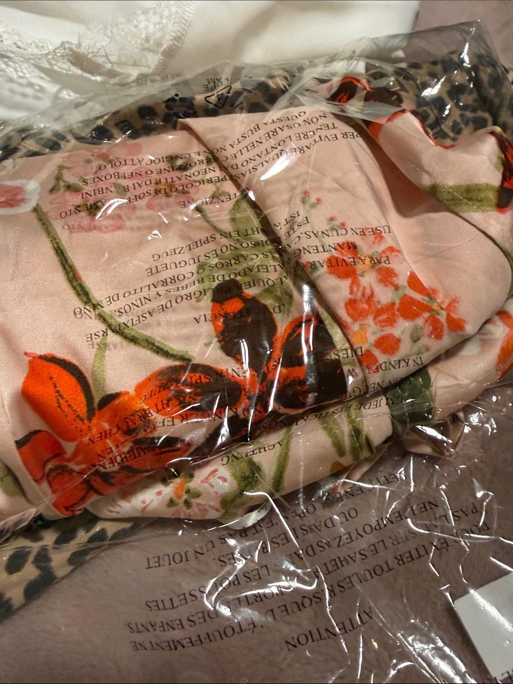 Lulu's Pink Floral Midi Slip Dress with Orange & Green Accents - Picture 2 of 2